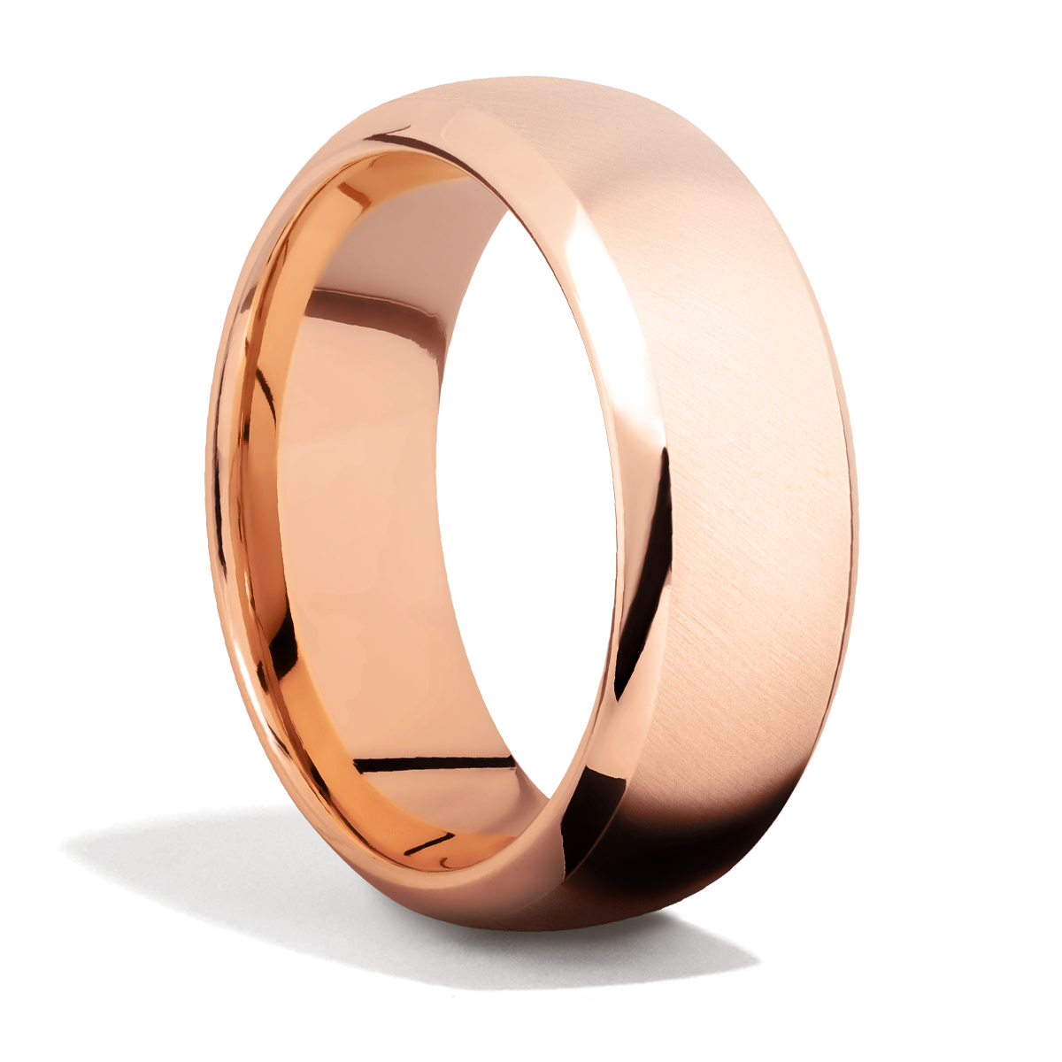 The Vanguard White and Rose Gold Bevelled Wedding Ring – KAVALRI